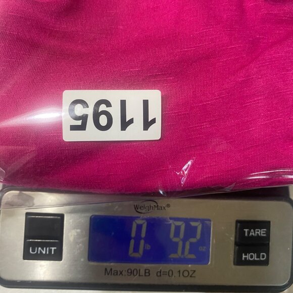 Ali Miles Semi Sheer Tunic Top Womens XL Fuchsia Embellished Long Sleeve Lightw - Picture 9 of 9